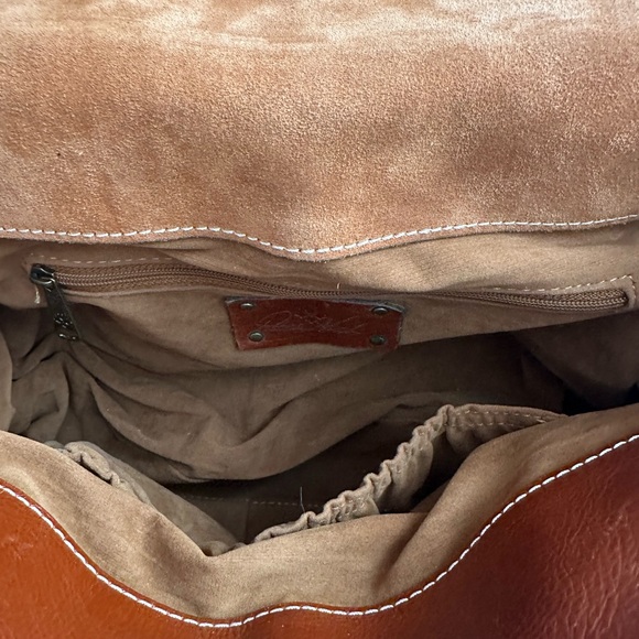 Patricia Nash Tan Leather Satchel Purse Bag Vienna Heritage - Picture 7 of 11